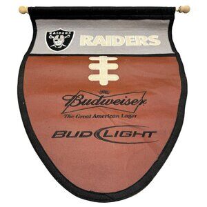 vintage Raiders Budweiser Bud Light Football Banner Wall Hanging winning streck